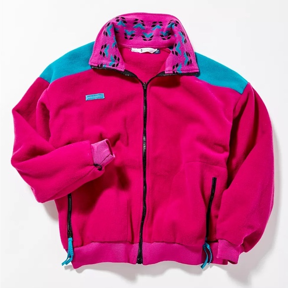 Vintage Columbia Sportswear Company Long Sleeve Pink Fleece Full Zip Jacket M